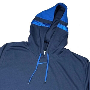 Vintage Y2K Nike Center Swoosh Mesh Navy Blue Hoodie Mens  Large